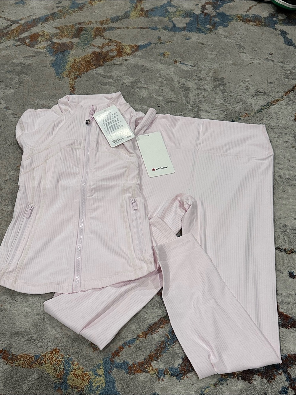 lululemon athletica Light Pink Track Jacket & Joggers Set